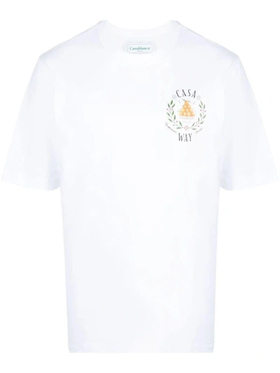Shop Casablanca Home Way Printed T-shirt Clothing In White