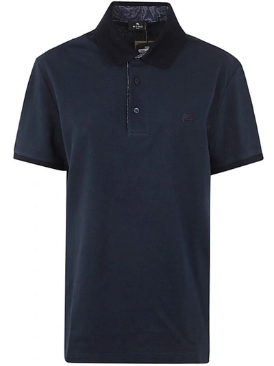 Shop Etro Roma Printed Details Polo Shirt Clothing In Blue