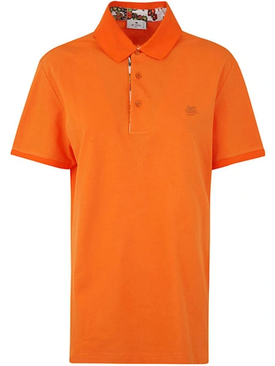 Shop Etro Roma Printed Details Polo Shirt Clothing In Yellow & Orange