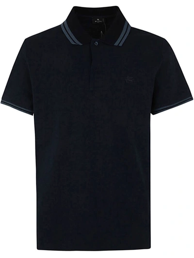 Shop Etro Roma Tennis Polo Clothing In Blue