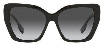 Shop Burberry Tasmin Be 4366f 3980t3 Butterfly Polarized Sunglasses In Grey
