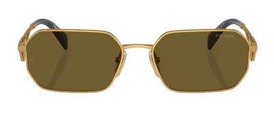 Shop Prada Pr A51s 15n01t Geometric Sunglasses In Brown