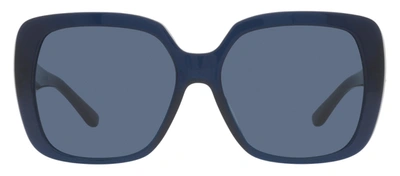 Shop Tory Burch Tb 7112um 165680 Oversized Square Sunglasses In Blue