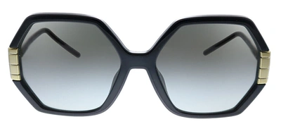 Shop Tory Burch Tb 9062u 179123 Geometric Sunglasses In Grey