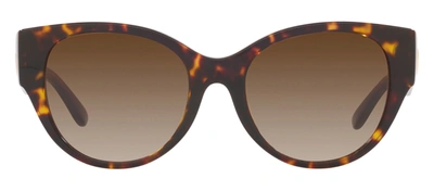 Shop Tory Burch Tb 7182u 172813 Cat Eye Sunglasses In Brown