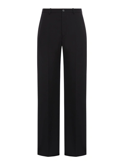 Shop Balenciaga Tailored Regular Fit Trousers In Black