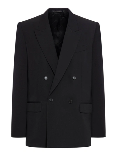 Shop Balenciaga Tailored Wool Jacket In Black