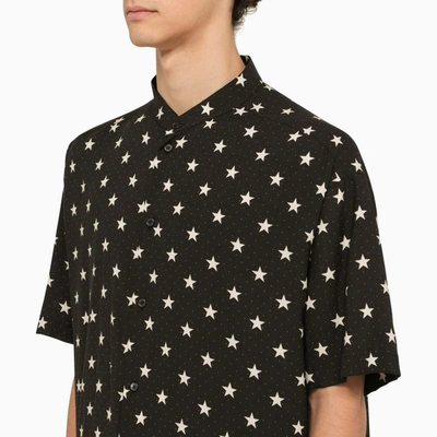 Shop Balmain Shirt With Stars In Black