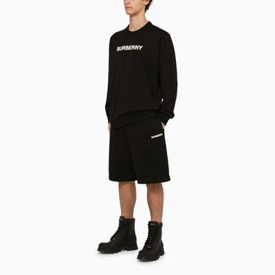 Shop Burberry Crewneck Sweatshirt With Logo In Black