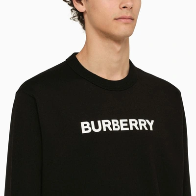 Shop Burberry Crewneck Sweatshirt With Logo In Black