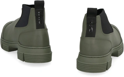 Shop Ganni Crop City Rubber Boots In Green