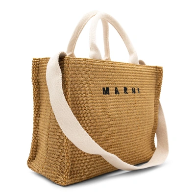 Shop Marni Bags In Raw Sienna/natural