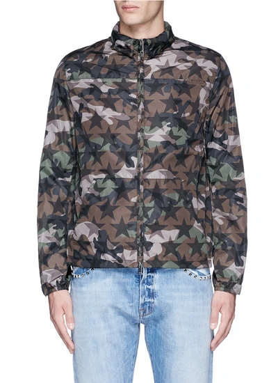 Valentino 'camustars' Print Windbreaker Jacket In Camouflage