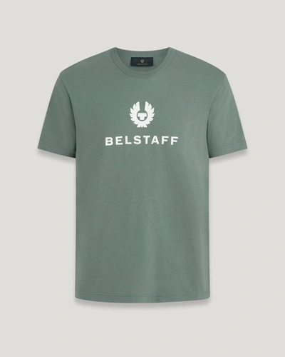 Shop Belstaff Signature T-shirt In Mineral Green