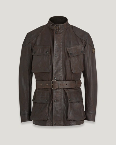 Shop Belstaff Legacy Trialmaster Panther Jacket In Antique Brown