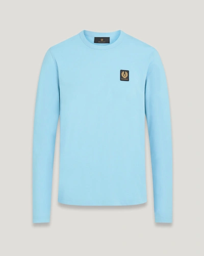 Shop Belstaff Long Sleeved T-shirt In Skyline Blue