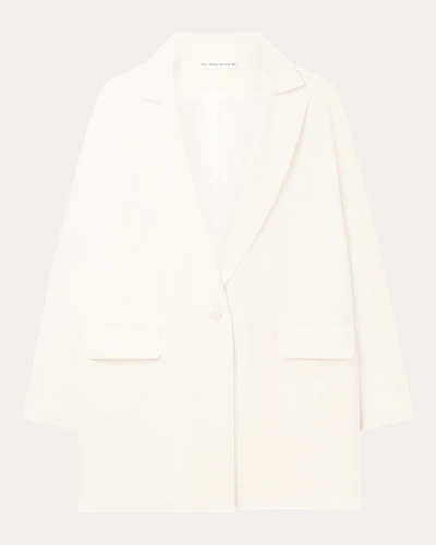 Shop Mark Kenly Domino Tan Women's Carli Crepe Georgette Coat In White