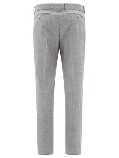 Shop Alexander Mcqueen Wool Tailored Trousers In Grey