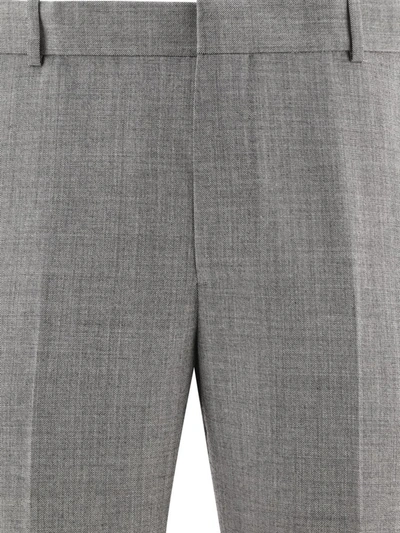 Shop Alexander Mcqueen Wool Tailored Trousers In Grey