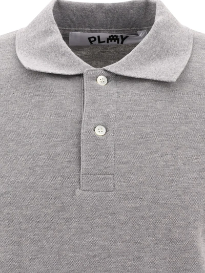 Shop Comme Des Garçons Play "comme Des Garçons X Invader" Polo Shirt In Grey