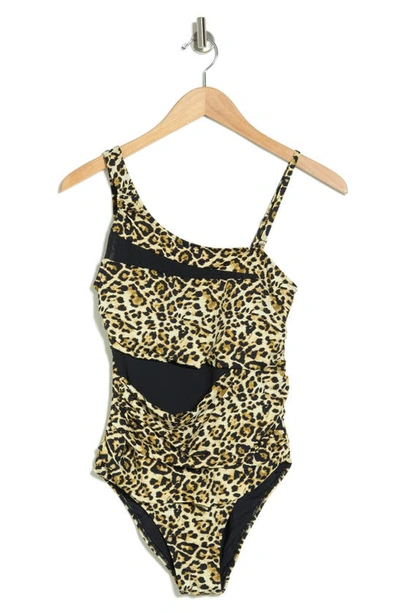 Shop Catherine Malandrino Leopard One-piece Swimsuit In Cheetah Sands Print