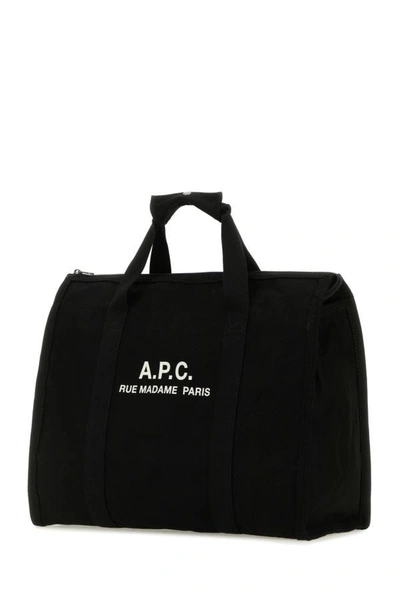 Shop Apc A.p.c. Man Black Canvas Recuperation Shopping Bag