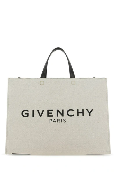 Shop Givenchy Woman Ivory Canvas Medium G Shopping Bag In White