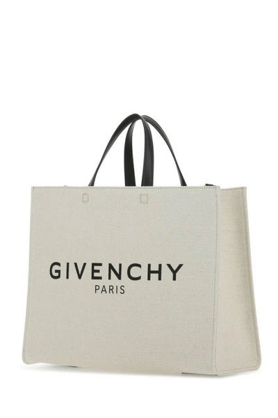 Shop Givenchy Woman Ivory Canvas Medium G Shopping Bag In White