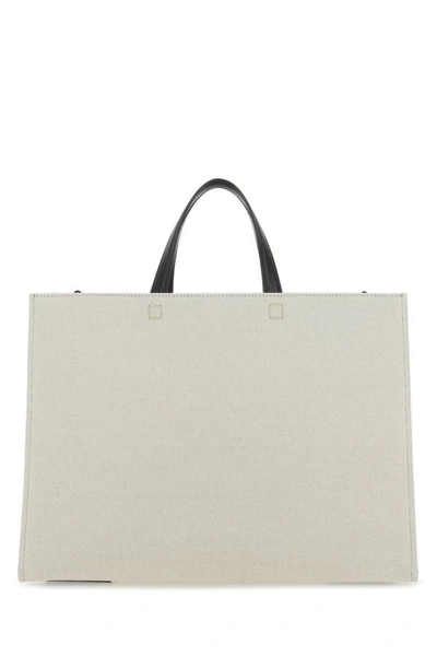 Shop Givenchy Woman Ivory Canvas Medium G Shopping Bag In White
