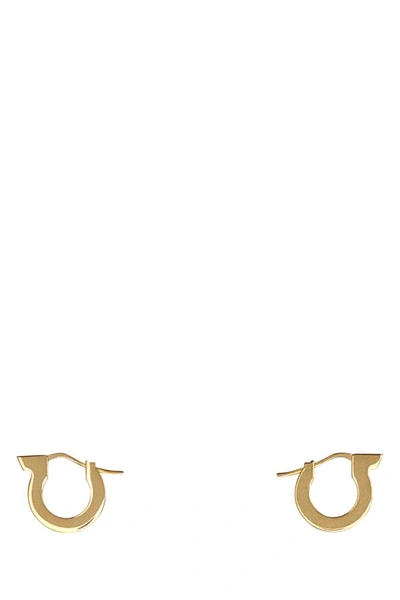 Shop Ferragamo Salvatore  Woman Gold Metal Gancini Earrings