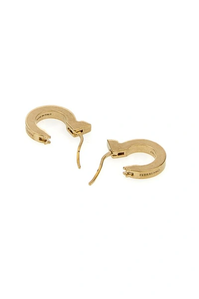 Shop Ferragamo Salvatore  Woman Gold Metal Gancini Earrings