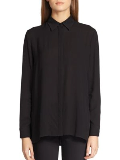 Shop The Row Carlton Collared Blouse In Black