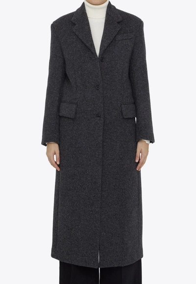 Shop Khaite Bontin Single-breasted Coat In Gray