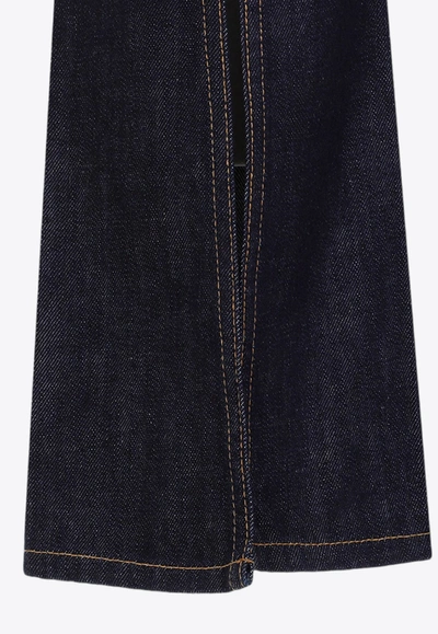 Shop Givenchy Bootcut Jeans With Slits In Blue