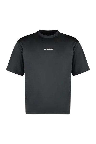 Shop Jil Sander Technical Fabric Crew-neck T-shirt In Black