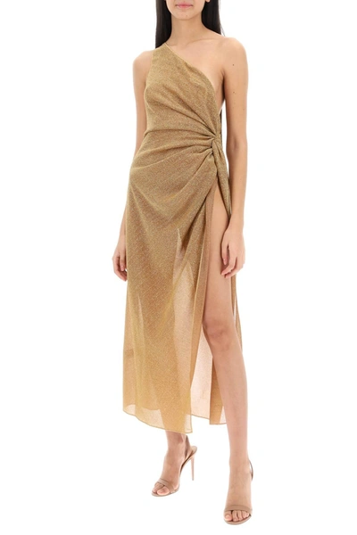 Shop Oseree Oséree One Shoulder Dress In Lurex Knit