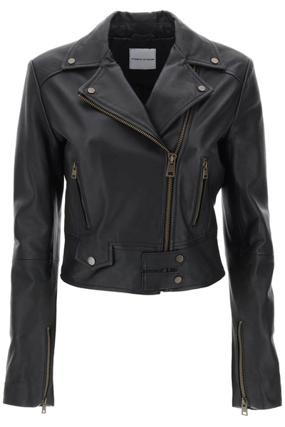 Shop Pinko Sensibile Nappa Leather Biker Jacket