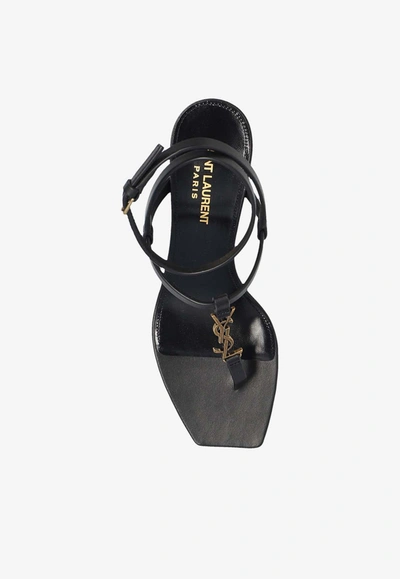 Shop Saint Laurent Cassandra 60 Thong Sandals In Black