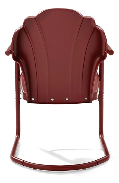 Shop Crosley Radio Tulip 2-piece Cantilever Outdoor Chair Set In Dark Red Satin