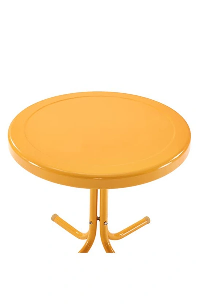 Crosley Radio Griffith Metal Round Side Table In Tangerine Gloss