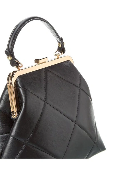 Persaman New York Diamond Quilt Satchel Bag In Black
