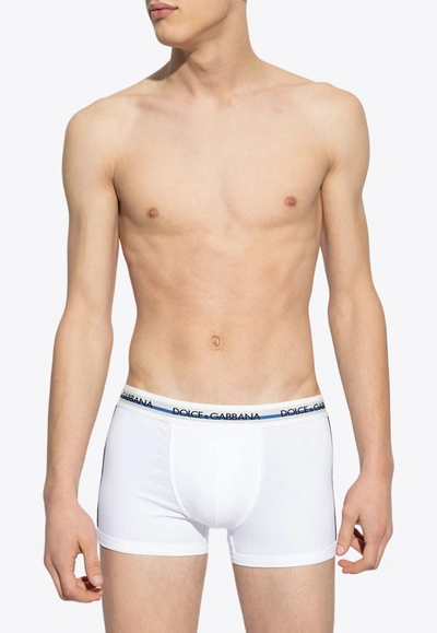Shop Dolce & Gabbana Dg Logo Boxers In White