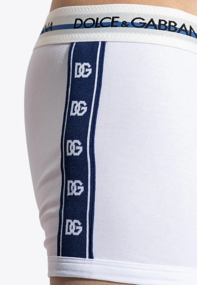 Shop Dolce & Gabbana Dg Logo Boxers In White