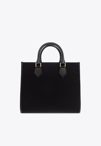 Shop Dolce & Gabbana Dg Logo Canvas Tote Bag In Black