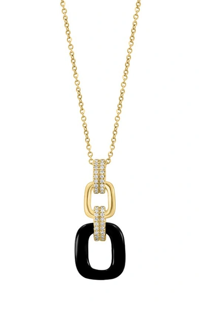 Shop Effy Onyx & Diamond Link Pendant Necklace In Black