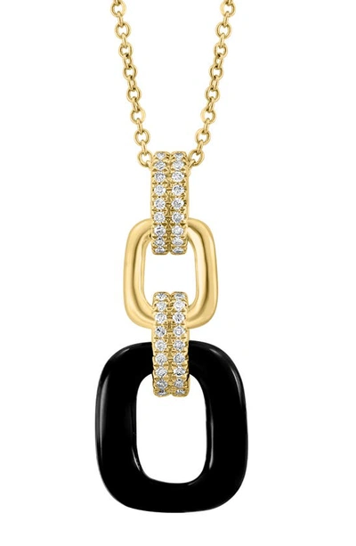 Effy Onyx & Diamond Link Pendant Necklace In Black