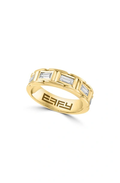 Shop Effy 14k Gold Plated Sterling Silver Baguette Zircon Band Ring In Yellow