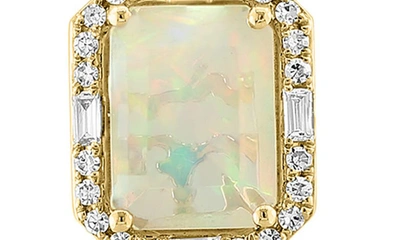 Shop Effy Baguette Cut Ethiopian Opal & Diamond Pendant Necklace In Yellow