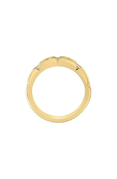 Effy 14k Gold Plated Sterling Silver Baguette Zircon Band Ring In Yellow