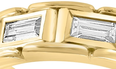 Effy 14k Gold Plated Sterling Silver Baguette Zircon Band Ring In Yellow